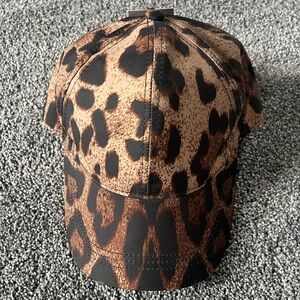 Leopard Print Baseball Cap - Brown & Black